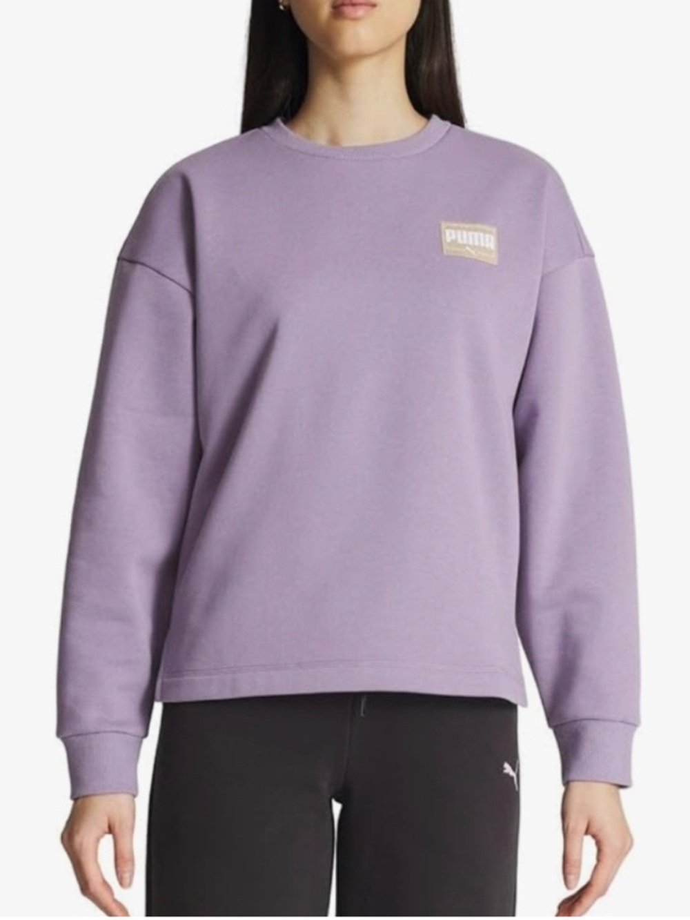Puma Lilac Purple Crew Neck Pullover Sweatshirt Women’s XL midweight cotton poly - Picture 10 of 10